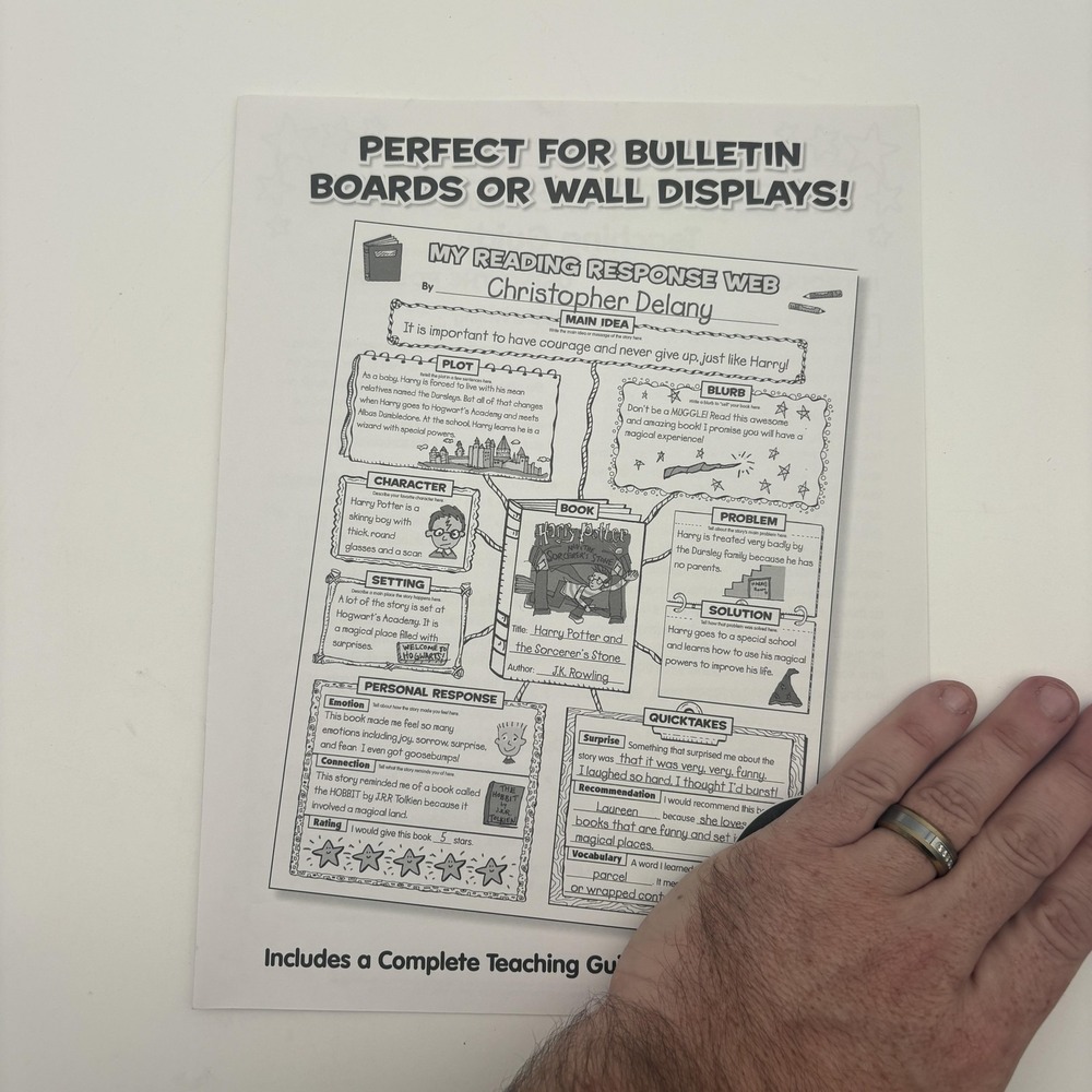 Scholastic My Reading Response Web Graphic Organizer Posters‎ Guide Set White